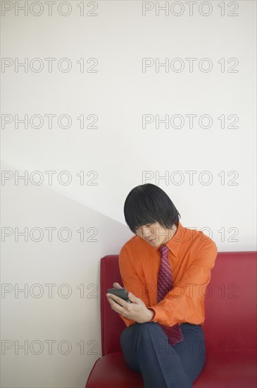 Businessman sitting on a couch