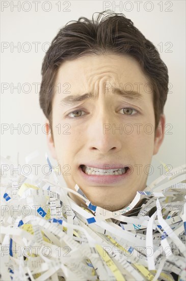 Close up of a frustrated young man