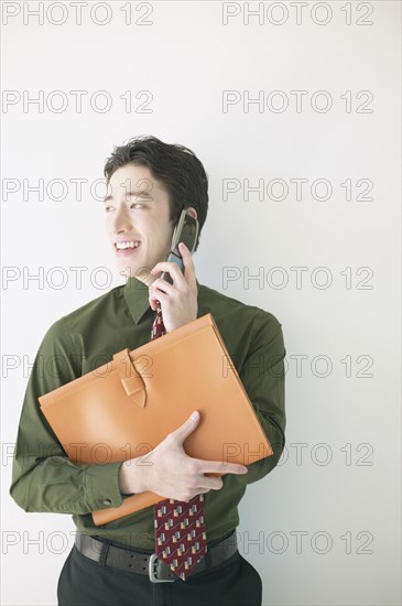 Businessman talking on a mobile phone