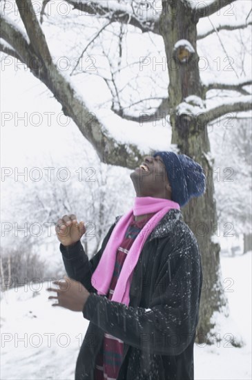 Man enjoying a winter day