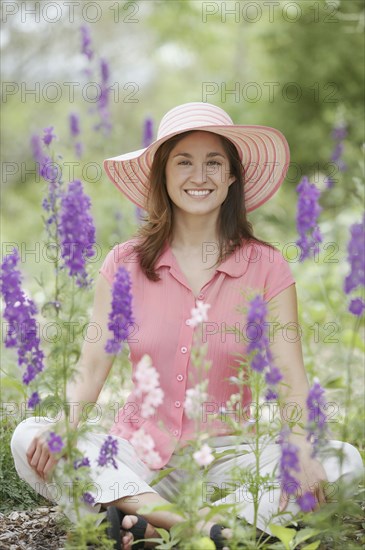 Portrait of woman in garden