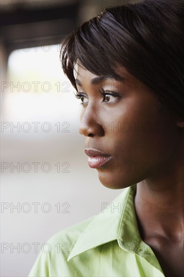 Close up of African woman outdoors