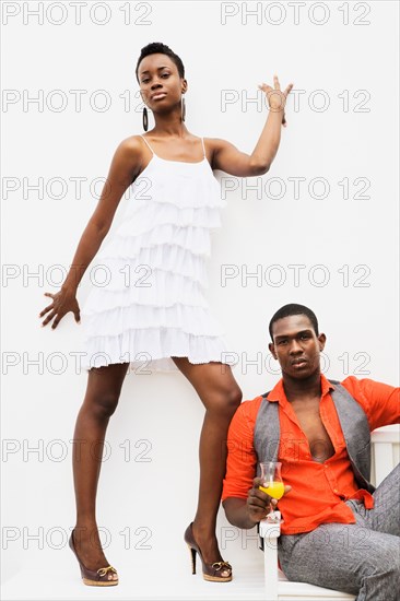 African couple posing with attitude