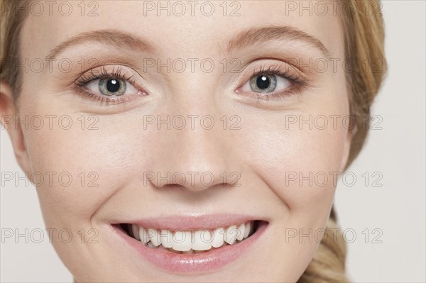 Close up of Caucasian woman's face