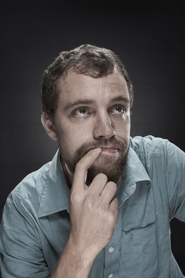 Pensive man with beard