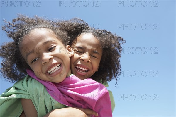 Girls playing together outdoors