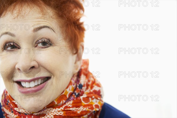 Face of smiling older Caucasian woman