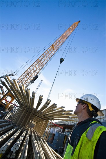 Caucasian worker at construction site