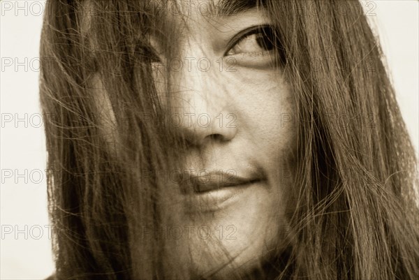 Close up of smiling Japanese woman