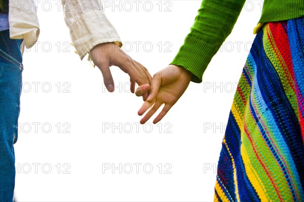 Japanese couple holding hands