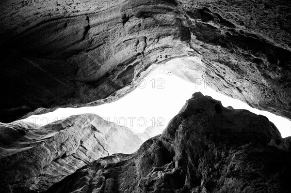 Low angle view of canyon walls