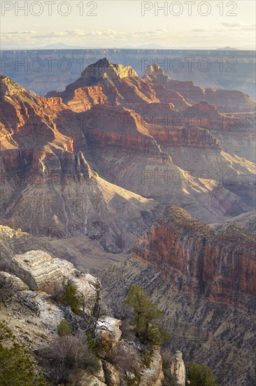 Majestic rock formations in desert landscape