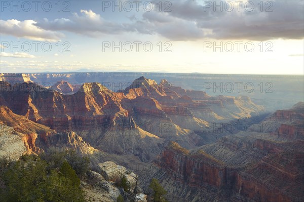 Majestic rock formations in desert landscape