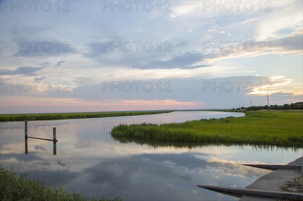 Reflection of clouds in river