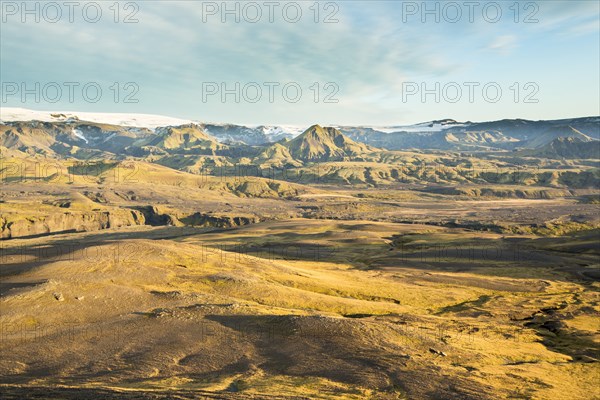 Distant hills and rock formations in remote landscape