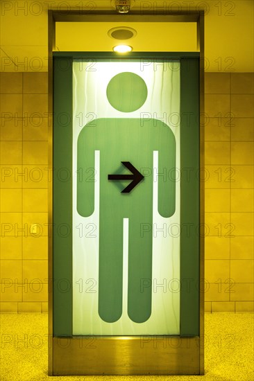 Green restroom sign for men