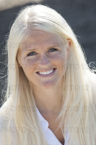 Caucasian woman smiling