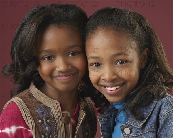 Portrait of girls smiling