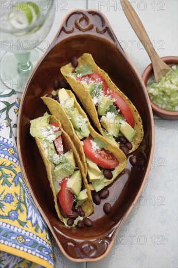 Black bean tacos and avocado