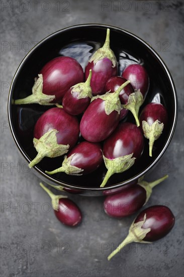 Chinese eggplant in bowl