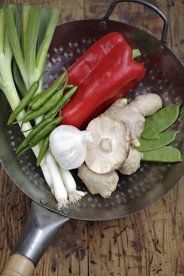 Close up of Asian stir fry ingredients