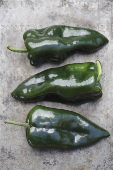Close up of poblano chilies
