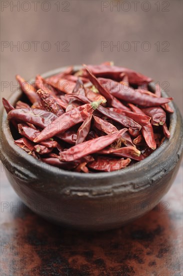 Close up of chili piquin in bowl