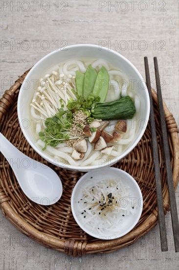 Vegetarian udon noodle soup
