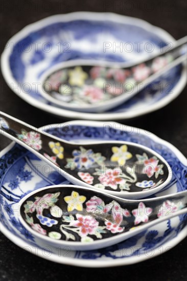 Chinese plates and spoons