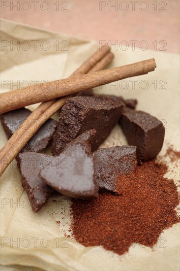 Mexican chocolate and cinnamon sticks