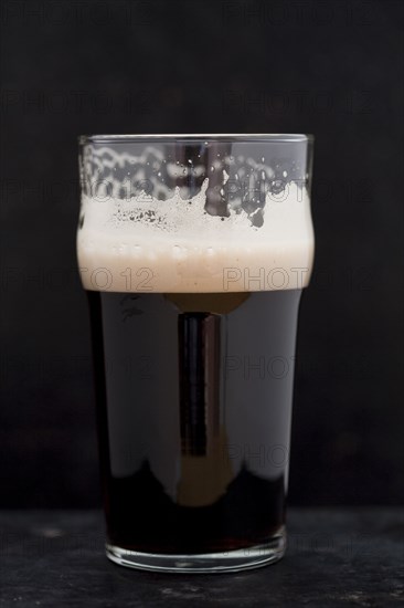 Close up of glass of beer