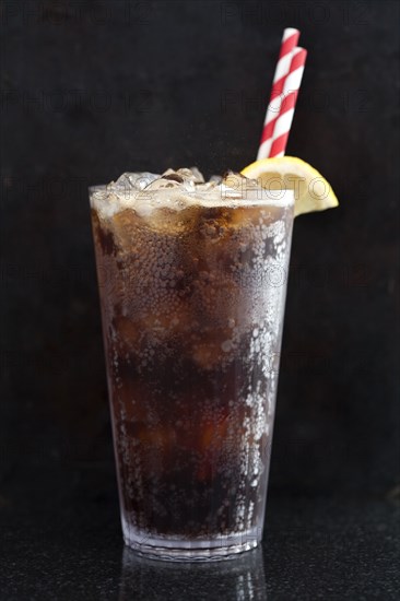 Close up of glass of soda