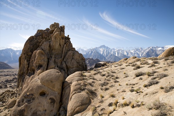 Rock formation in desert landscape