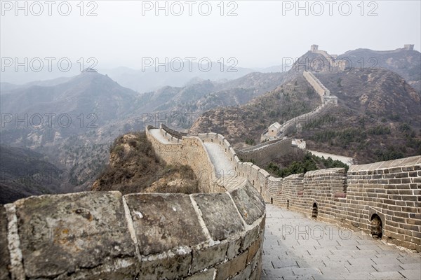 Great Wall of China and mountains