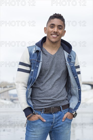 Portrait of smiling Mixed Race man