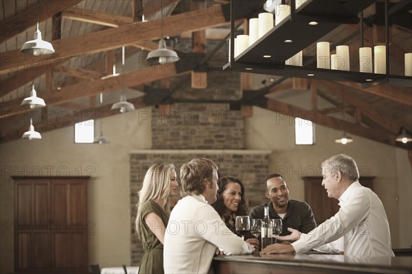 Friends drinking wine together