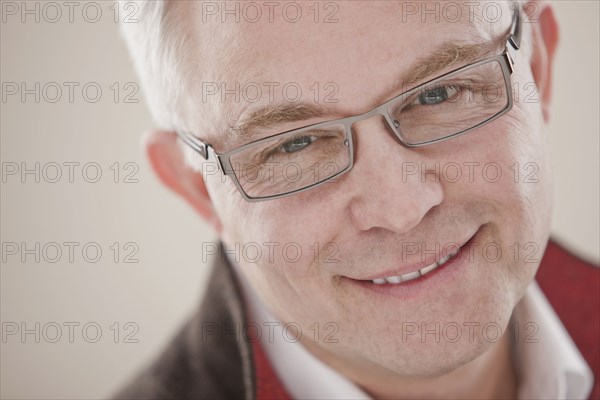 Smiling Caucasian man in eyeglasses