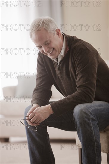 Laughing Caucasian man