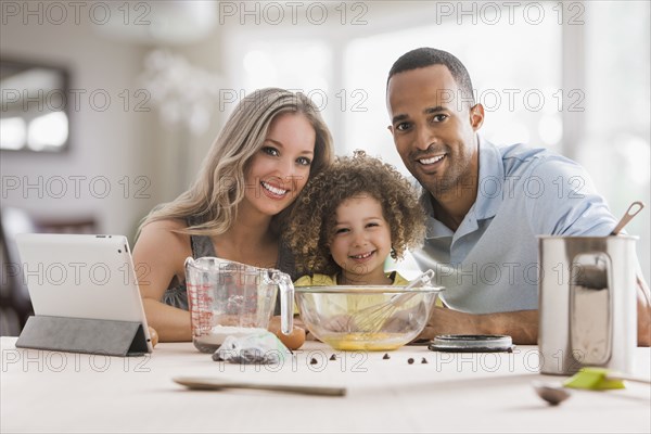 Family baking together