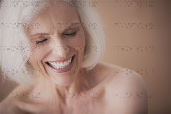 Laughing Caucasian woman