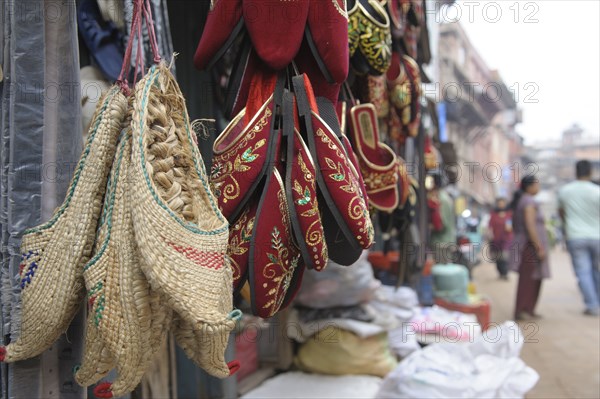 Woven shoes for sale at market