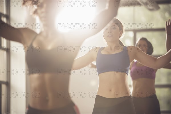 Women working out in exercise class