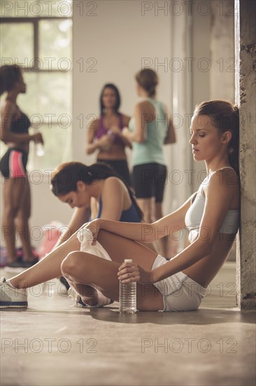 Women resting in gym