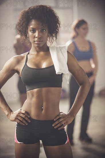 Woman standing in gym
