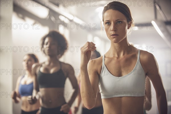 Women working out in exercise class