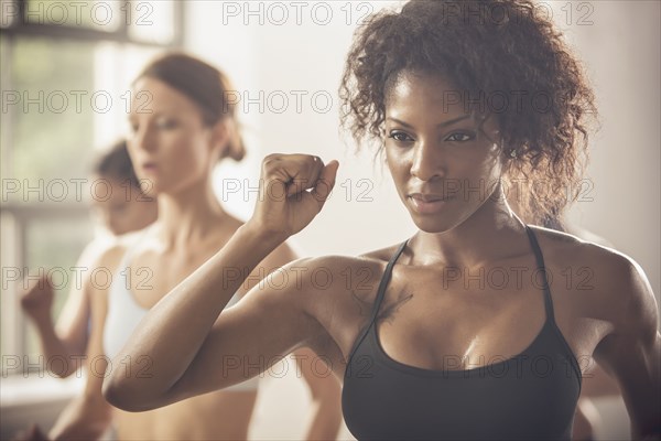 Women working out in exercise class