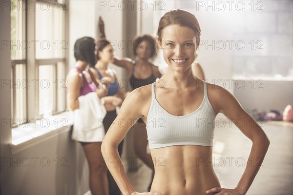 Woman smiling in gym