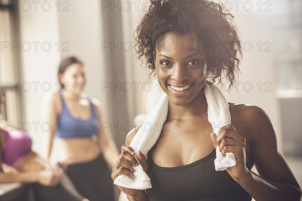 Woman smiling in gym