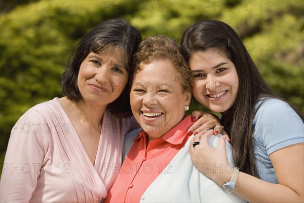 Portrait of multi-generational Hispanic female family members