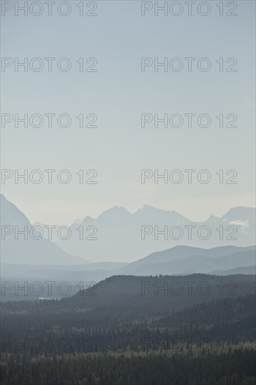 Mountain range over remote Athabasca Valley